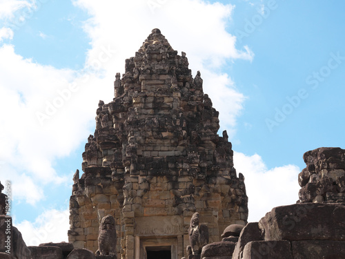 Siem Reap-December 24  2017 Bakong is the first temple mountain of sandstone constructed by rulers of the Khmer empire at Angkor near modern Siem Reap in Cambodia.  