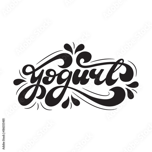 Lettering Yogurt. Vector illustration.