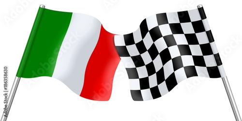 Φωτογραφία Flags. Checkered black and white, Italy