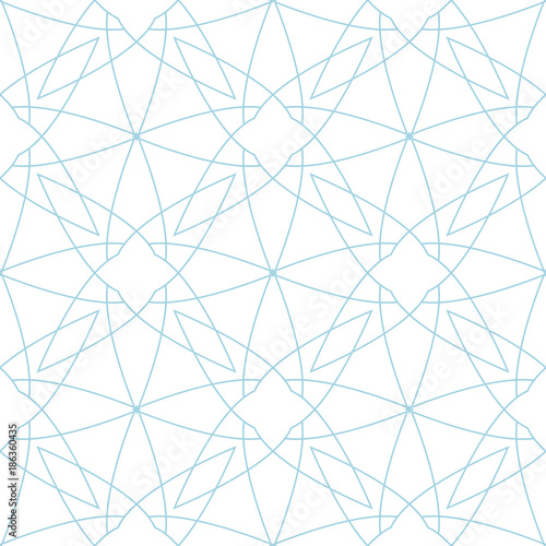 White and blue geometric ornament. Seamless pattern