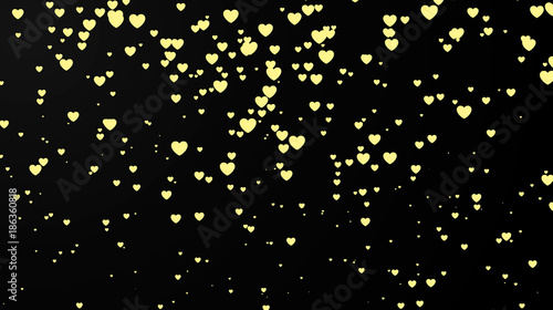 Dark background with Heart Confetti. Valentines day greeting card. Wedding invitation background party design. Vector illustration