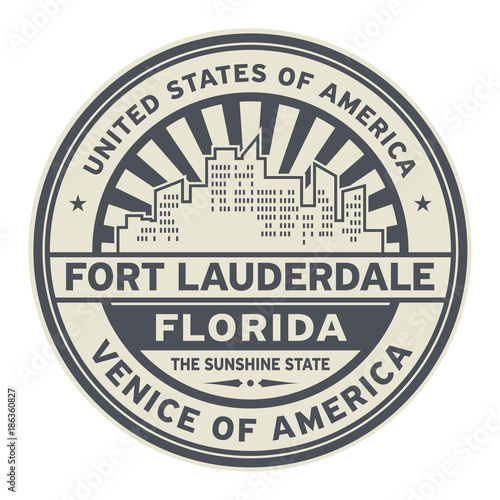 Stamp or label with text Fort Lauderdale, Florida