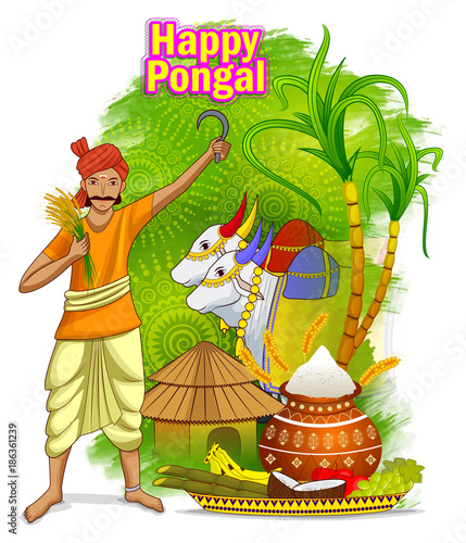 illustration of happy pongal festival
