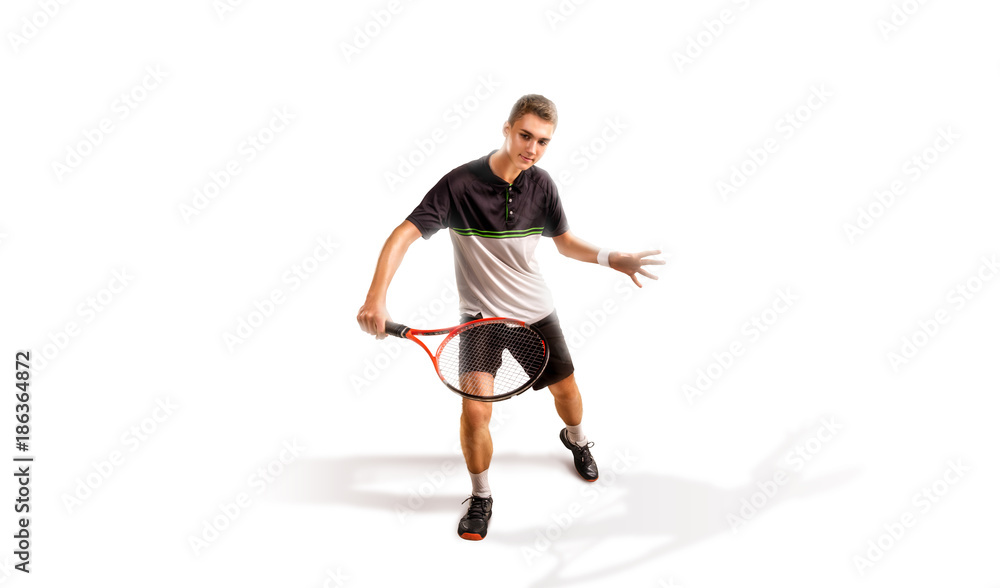 Fototapeta premium one tennis player isolated on white background