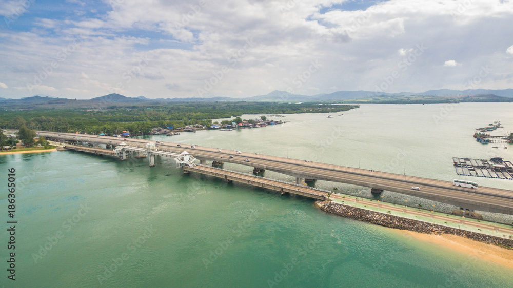 aerial photography Sarasin bridge Phuket aerial photography Sarasin bridge Phuket