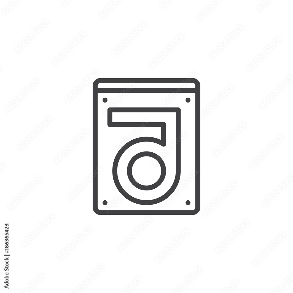 Hard drive disk line icon, outline vector sign, linear style pictogram isolated on white. HDD symbol, logo illustration. Editable stroke Hard drive disk line icon, outline vector sign, linear style pictogram isolated on white. HDD symbol, logo illustration. Editable stroke