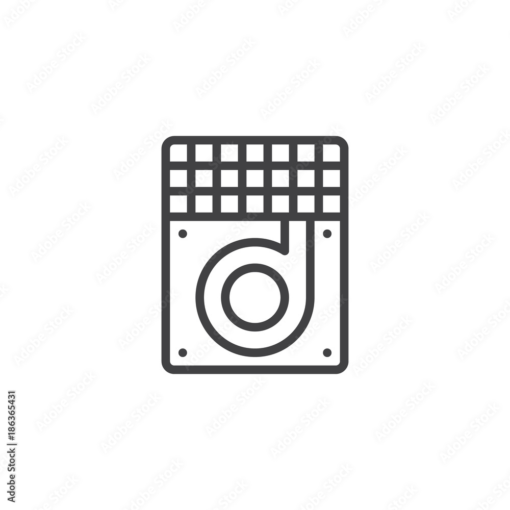 Hard drive disk recovery line icon, outline vector sign, linear style pictogram isolated on white. Symbol, logo illustration. Editable stroke Hard drive disk recovery line icon, outline vector sign, linear style pictogram isolated on white. Symbol, logo illustration. Editable stroke