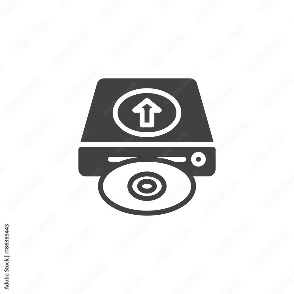 Upload hard drive disk icon vector, filled flat sign, solid pictogram  isolated on white. HDD upload symbol, logo illustration. Stock Vector |  Adobe Stock