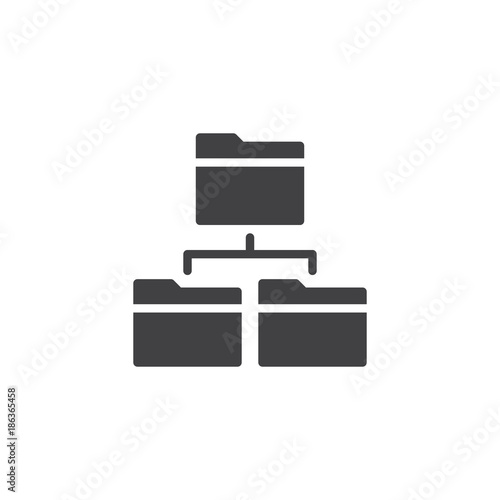 Network folders icon vector, filled flat sign, solid pictogram isolated on white. Directory structure symbol, logo illustration.
