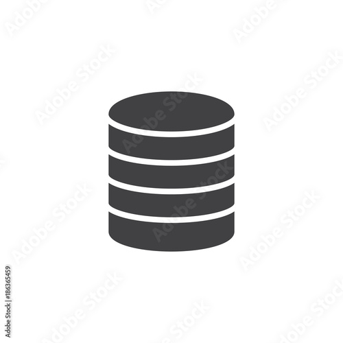 Virtual database storage icon vector, filled flat sign, solid pictogram isolated on white. Server storage symbol, logo illustration.