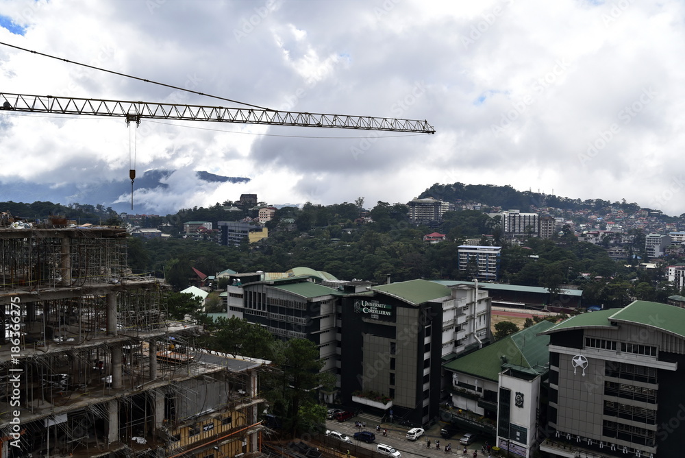 BAGUIO CITY, PHILIPPINES, DECEMBER 13, 2017, SM Store Shopping mall and city view from top of the Building, the summer Capital of Philippines
