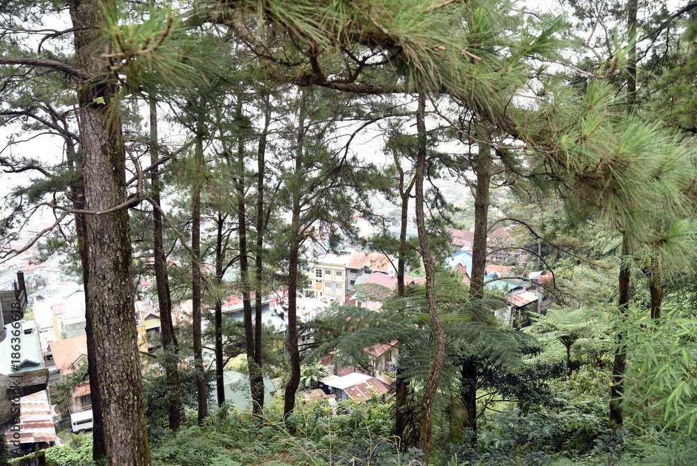 BAGUIO CITY, PHILIPPINES, DECEMBER 13, 2017, SM Store Shopping mall and city view from top of the Building, the summer Capital of Philippines