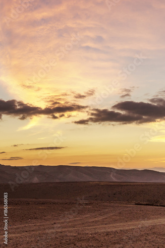 Vertical photo landscape of beautiful yellow sunrise
