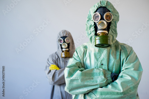 People in gas masks