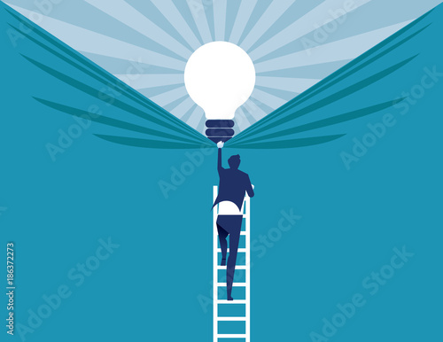 Businessman discover best ideas . Concept business vector illustration.