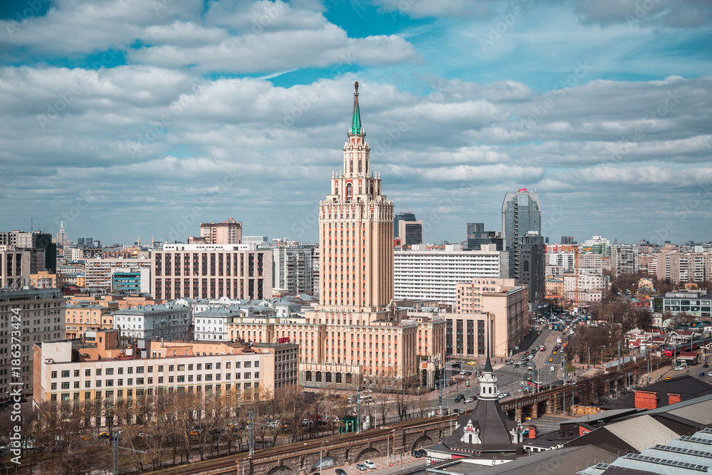 july 2017. Moscow. Russia.Central District. Summer aerial view july 2017. Moscow. Russia.Central District. Summer aerial view