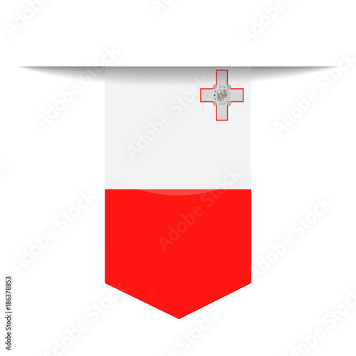 Malta Flag Vector Bookmark Icon