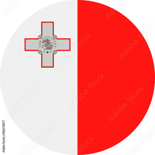 Malta Flag Vector Round Flat Icon
