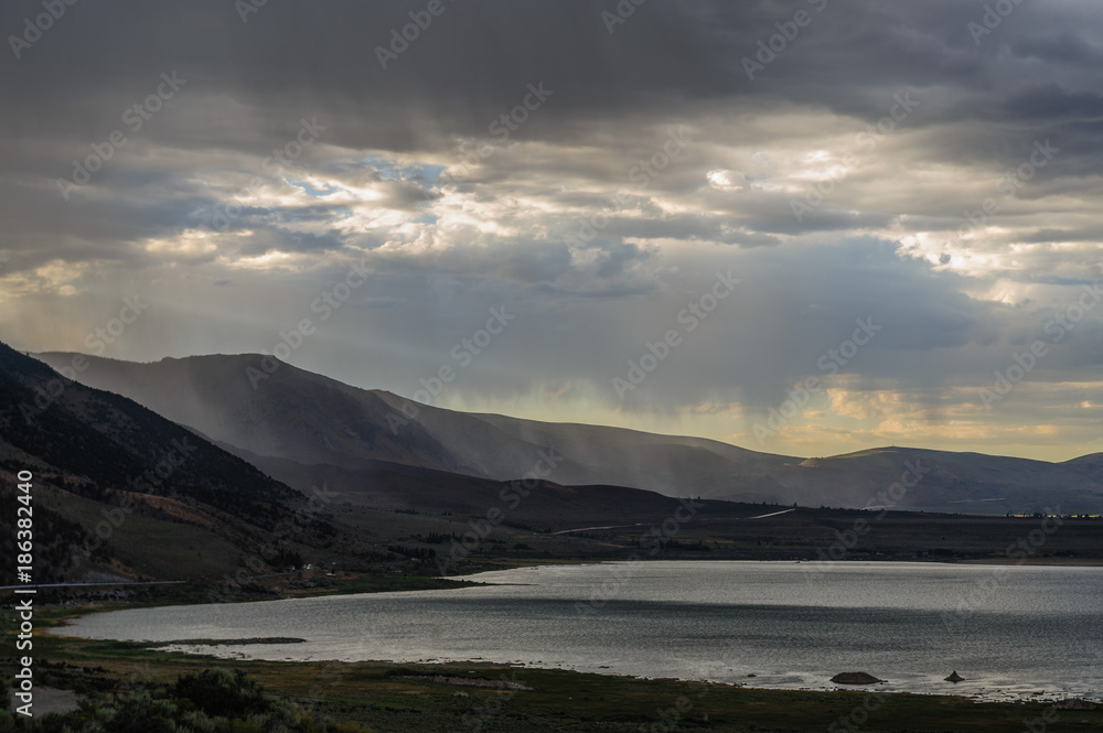 Storm clouds over mono lake Storm clouds over mono lake