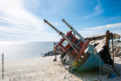 Abandoned boat fisherman