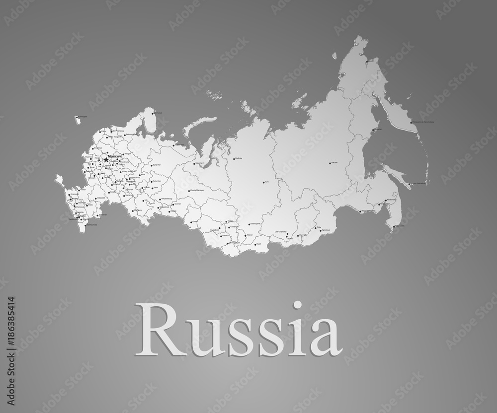 Obraz premium Russia administrative map