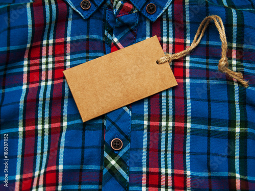 Checkered shirt with tag