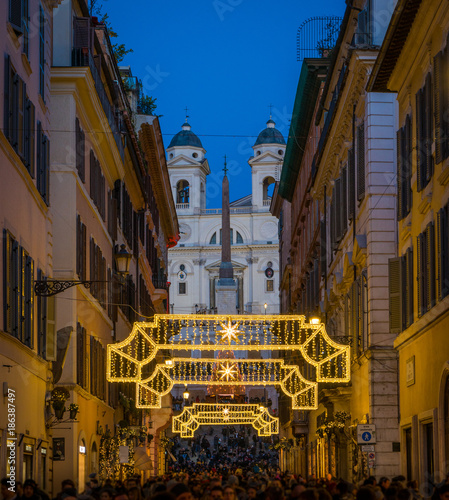 Photography Via Condotti leading to Piazza di Spagna