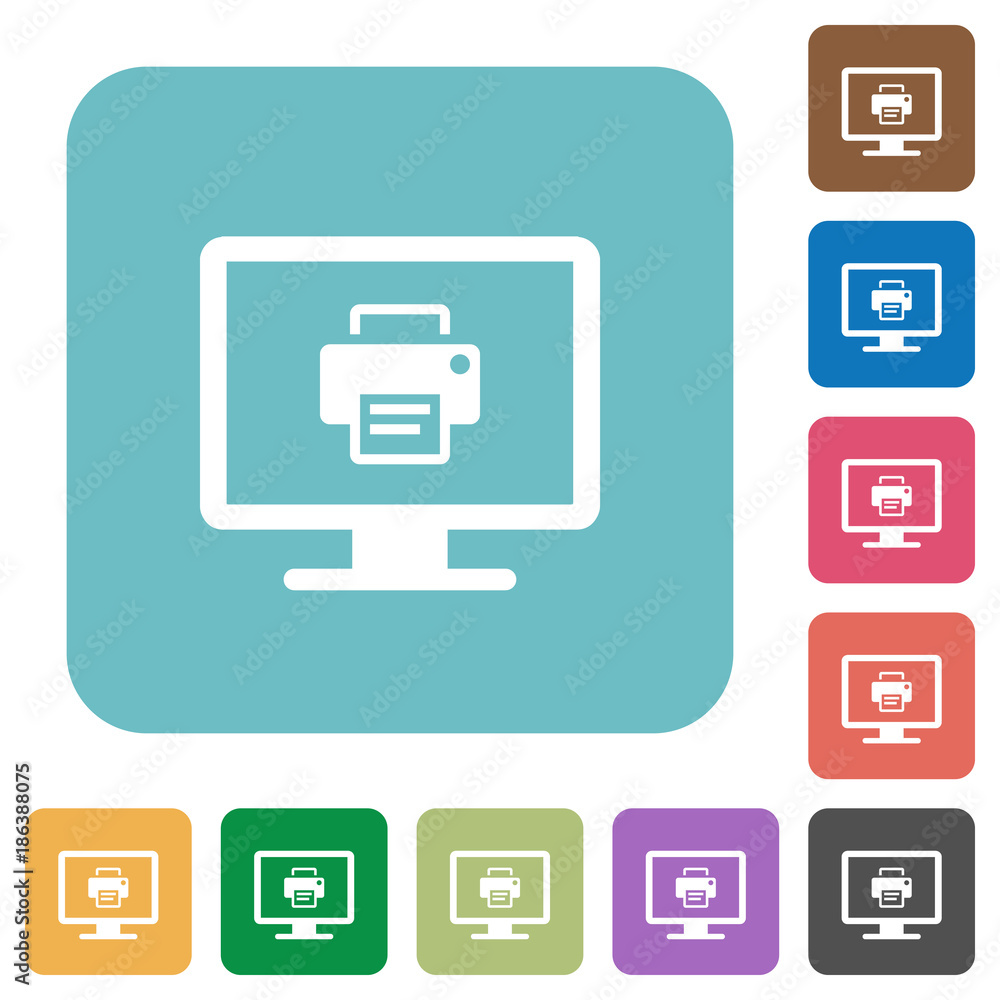 Print screen rounded square flat icons Print screen rounded square flat icons