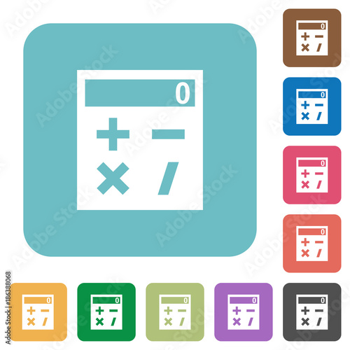 Pocket calculator rounded square flat icons