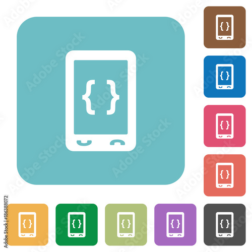 Mobile software development rounded square flat icons Free Download Mobile software development rounded square flat icons - GFXLoad