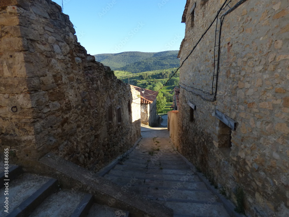 Valdelinares, pueblo de Teruel, en la comunidad autónoma de Aragón, España