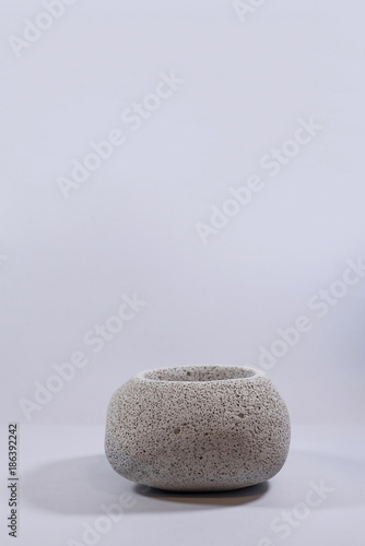 Concrete vase sphere on isolated white background
