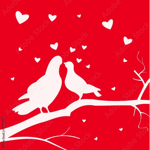  loving pigeons on a branch