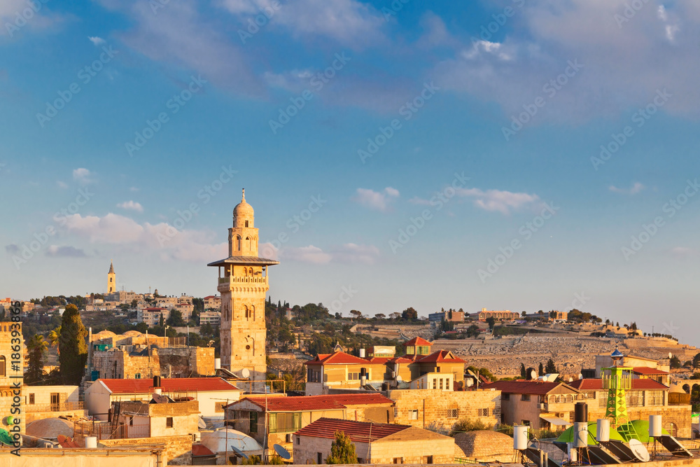view on n rooftops of Old City of Jerusalem
