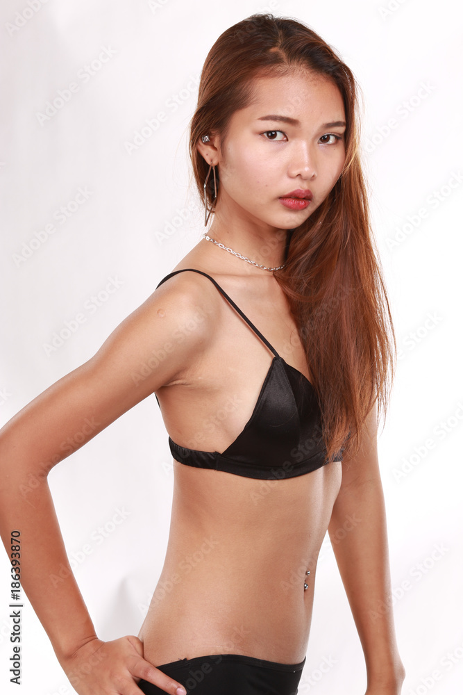 Portrait of sexy woman with black underwear Portrait of sexy woman with black underwear