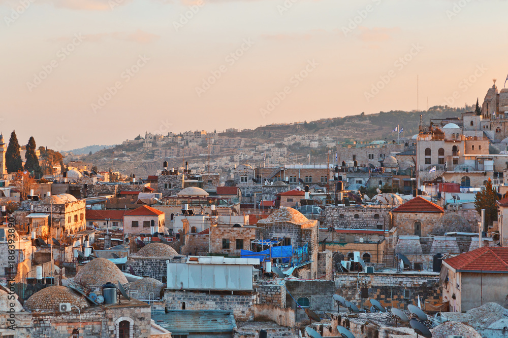 view on n rooftops of Old City of Jerusalem