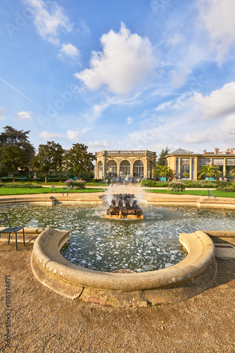 Thabor park (Le parc du Thabor) in Rennes - one of finest examples of landscape art of the XIII century public parks. Thabor Park is the pride of Rennes. Ille-et-Vilaine department, Rennes,