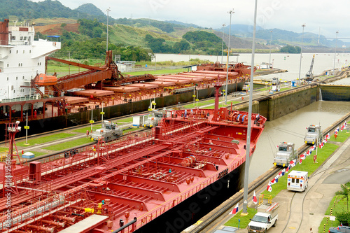 The Panama Canal and Miraflores locks 