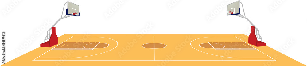 Obraz premium Basketball field. vector illustration