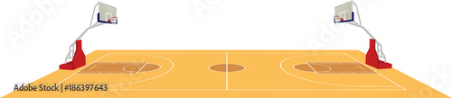 Basketball field. vector illustration