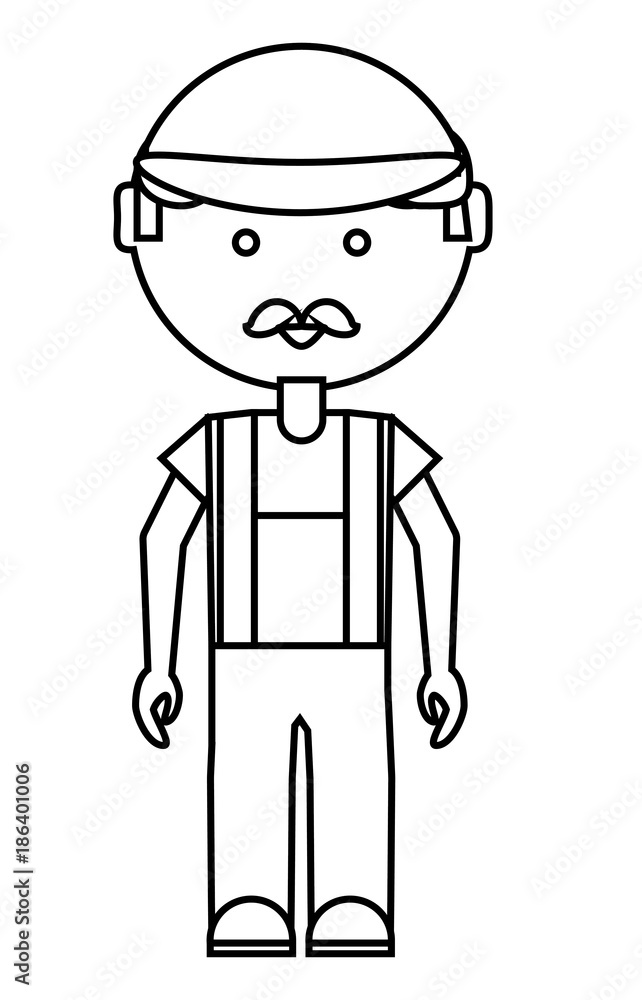 cartoon mechanic man icon cartoon mechanic man icon