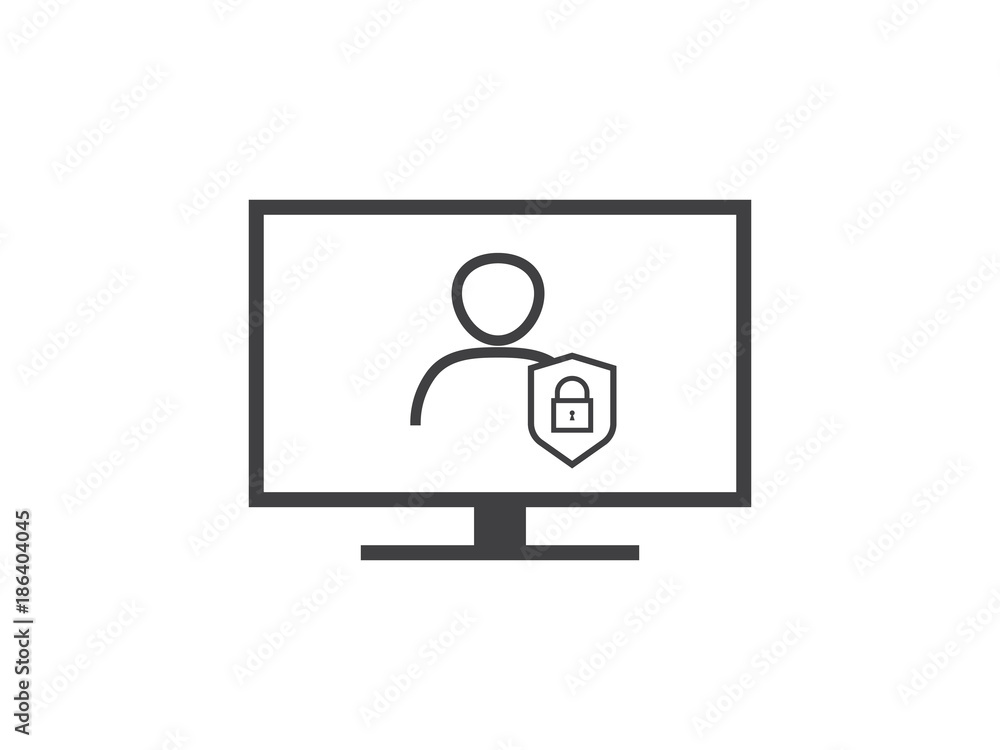 Privacy Data protection and Internet VPN shield Security Concept line icon vector Privacy Data protection and Internet VPN shield Security Concept line icon vector