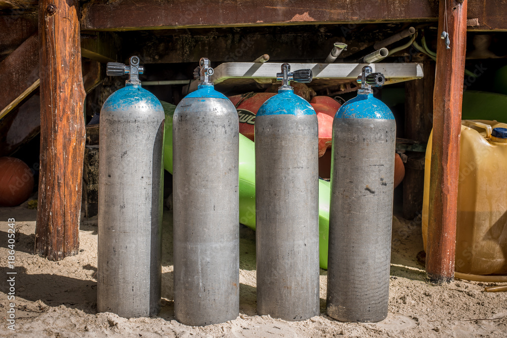 four oxygen tanks 