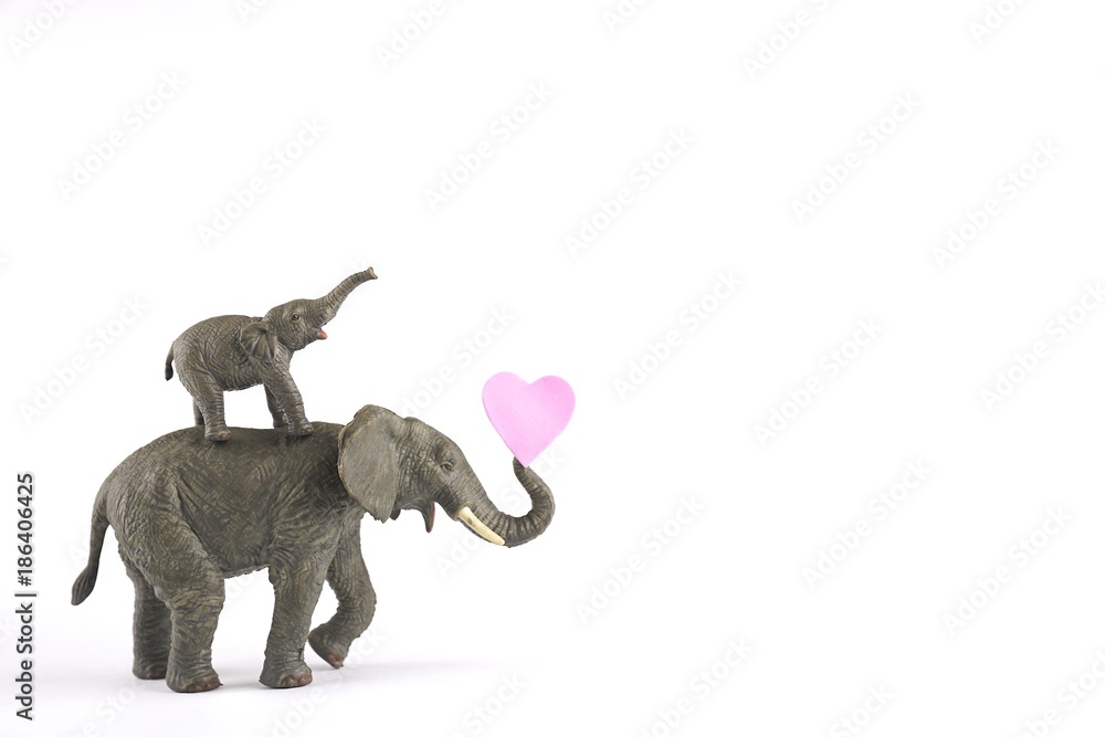 Happy elephants pink hearts or backgrounds for valentines day baby Happy elephants pink hearts or backgrounds for valentines day baby
