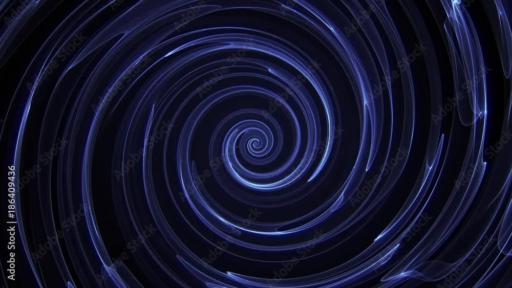Blue glowing spiral and flickering particles. Seamlessly looping animated background. Blue glowing spiral and flickering particles. Seamlessly looping animated background.