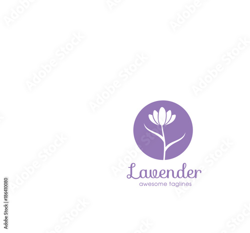 Fototapeta Naklejka Na Ścianę i Meble -  lavender flower logo for beauty and cosmetic company , lavender flower Logo in trendy linear style