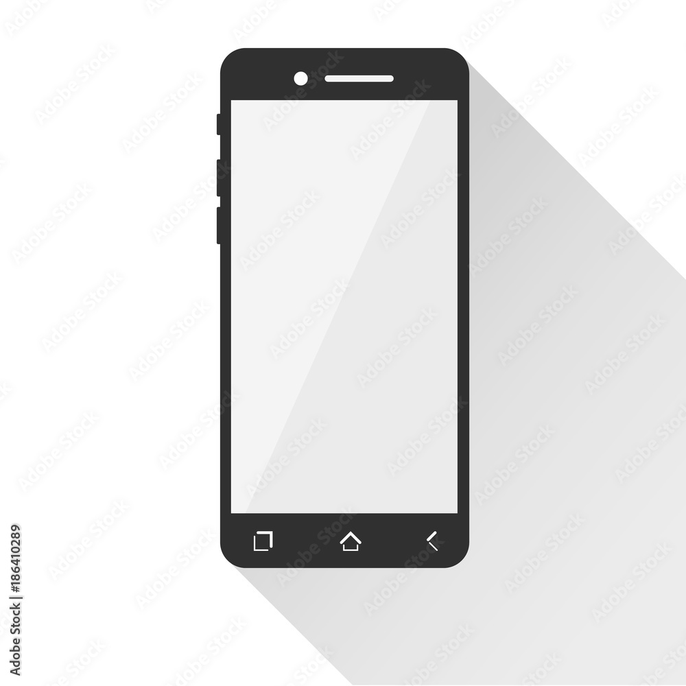 Flat phone icon with long shadow. Vector Flat phone icon with long shadow. Vector