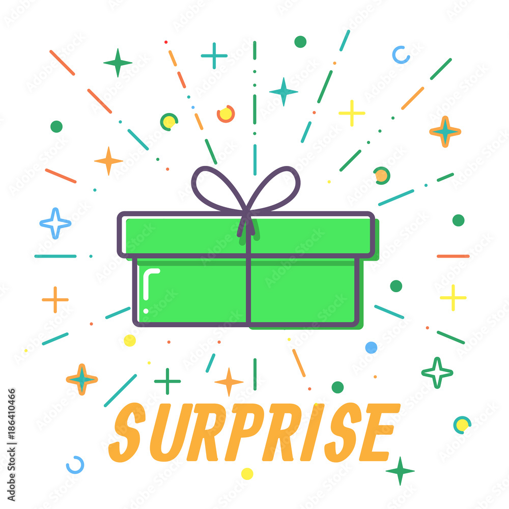 Surprise Flat Gift boxes vector Surprise Flat Gift boxes vector