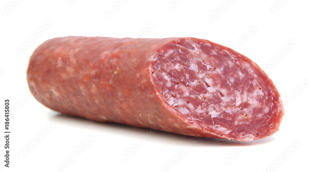smoked sausage isolated on white background smoked sausage isolated on white background