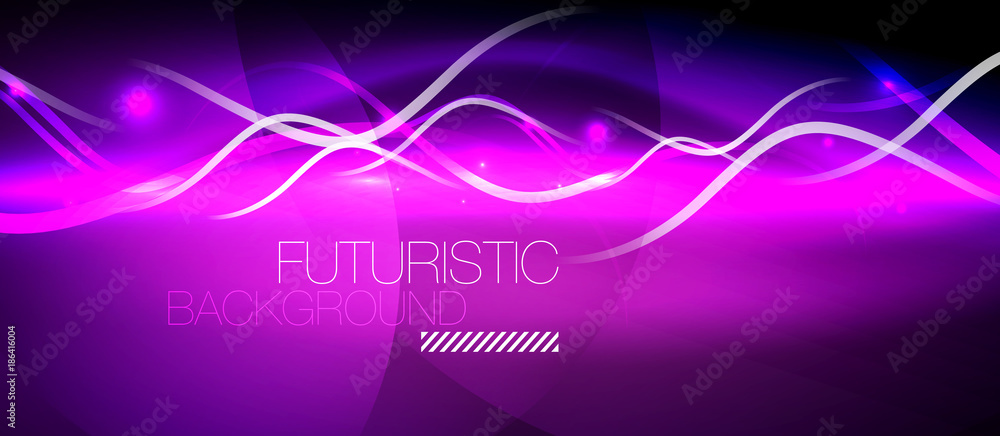 Bright neon lines wave Bright neon lines wave